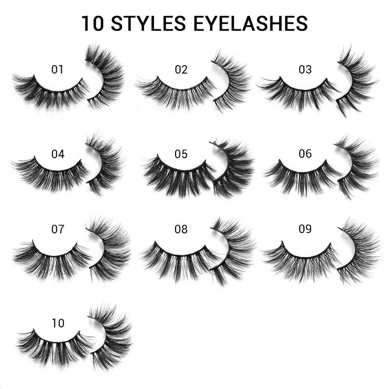 DYSILK Mink Lashes Fake Eyelashes - Mink Eyelashes Fluffy 10 Styles Mixed Pairs 6D Faux Lashes Pack Lashes Natural Look Wispy Fluffy Cat Eye Reusable False Eyelashes - Image 3